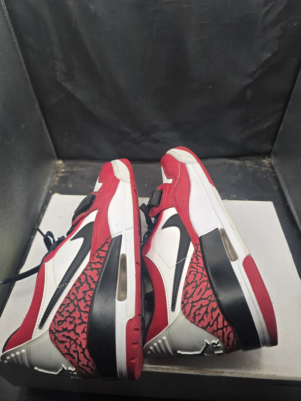 Jordan Low-Top Athletic Sneakers‎ in Red, White and Black